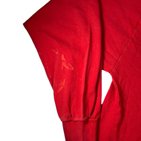 Gildan Men's Long Sleeve Crew Neck Tee Shirt Size Large Red 100% Cotton Holiday - Picture 4 of 12